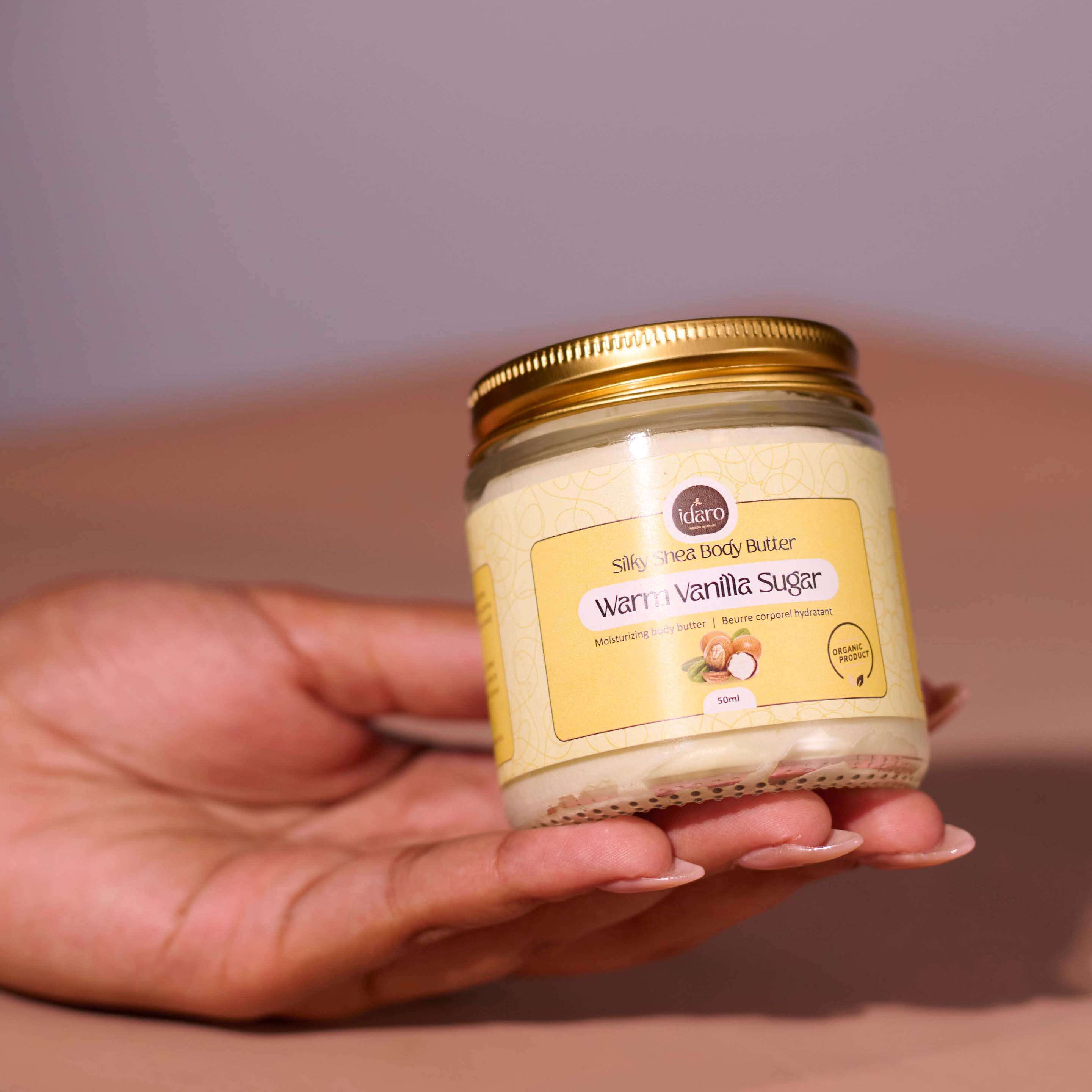 Idaro Warm Vanilla Sugar Body Butter jar